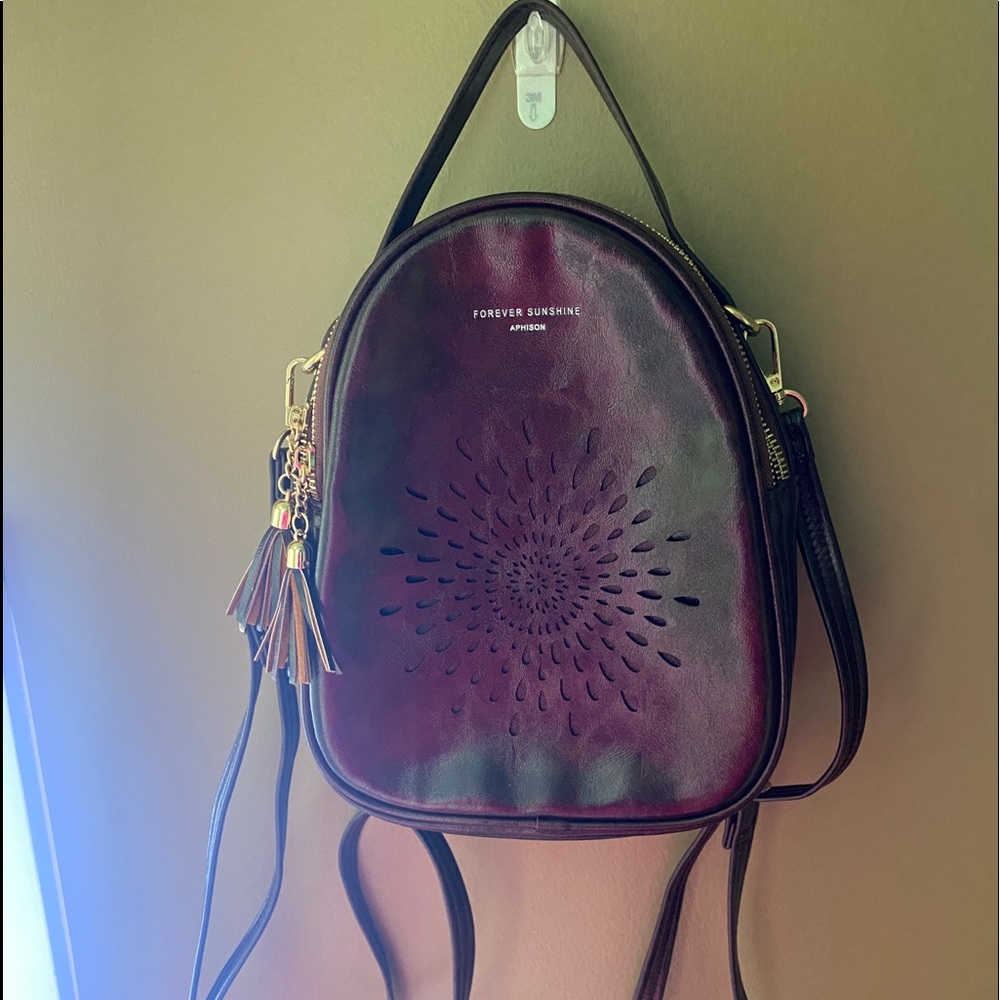 Mini leather back pack